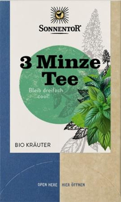 Produktfoto zu 3 Minze Tee 18 Beutel