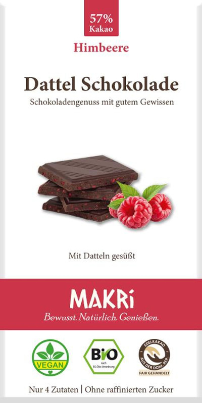 Produktfoto zu Dattel Schokolade Himbeere 57% 85g