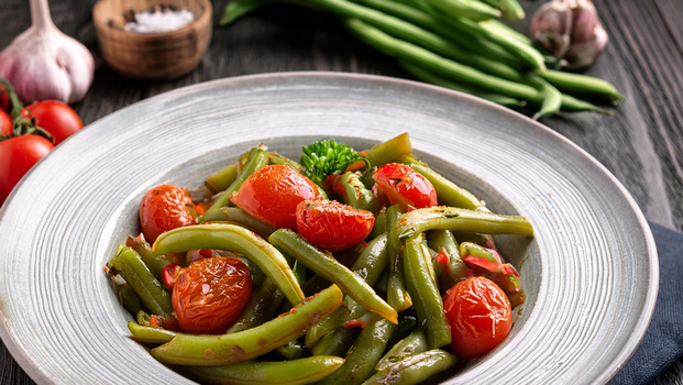 Rezeptbild für Buschbohnen mit Tomaten und Knoblauch