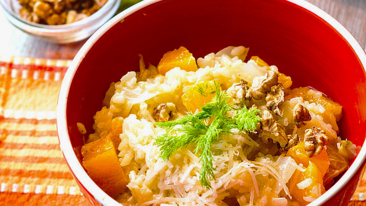 Rezeptbild für Fenchel-Risotto mit Salat