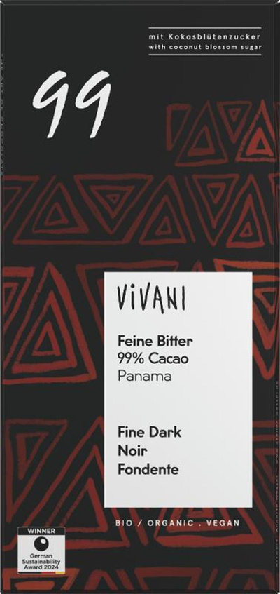 Produktfoto zu Feine Bitter Schokolade mit 99% Cacao 80g