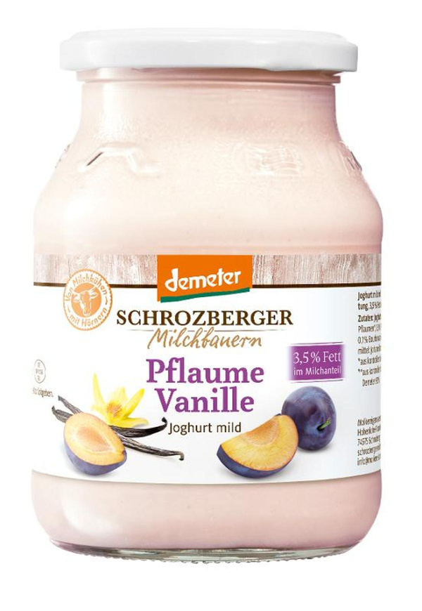 Produktfoto zu Joghurt Pflaume Vanille 500g