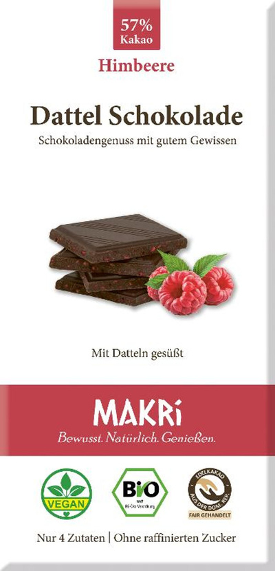 Produktfoto zu Dattel Schokolade Himbeere 57% 85g
