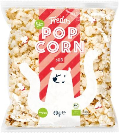 Produktfoto zu Fredos Popcorn, süß 50g, MHD 17.6.26