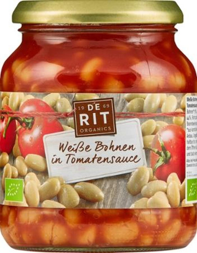 Produktfoto zu Weiße Bohnen in Tomatensoße 350g