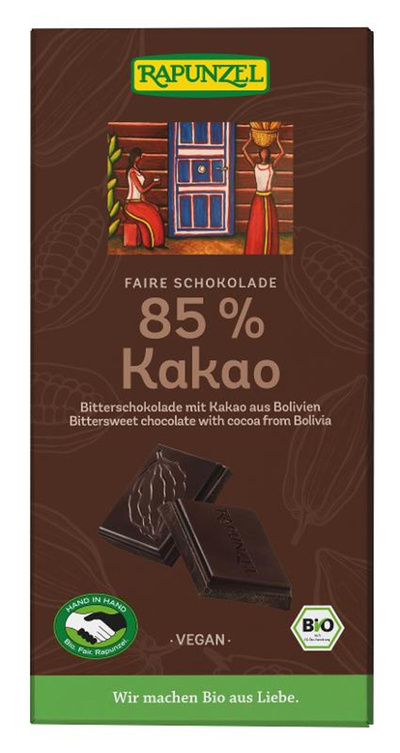 Produktfoto zu Bitterschokolade 85% Kakao 80g