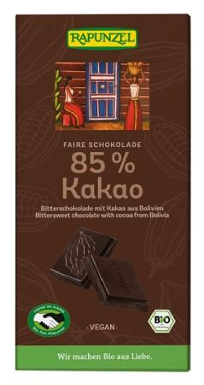 Produktfoto zu Bitterschokolade 85% Kakao 80g