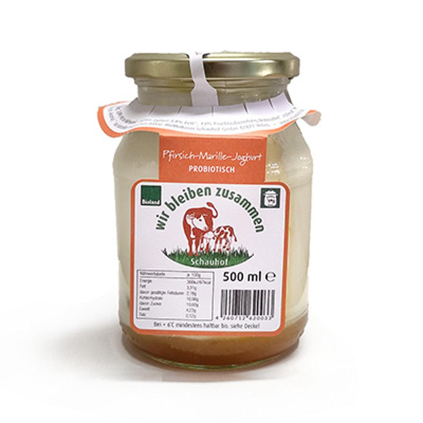 Produktfoto zu Joghurt Pfirsich-Marille 500g, regional, Mehrweg