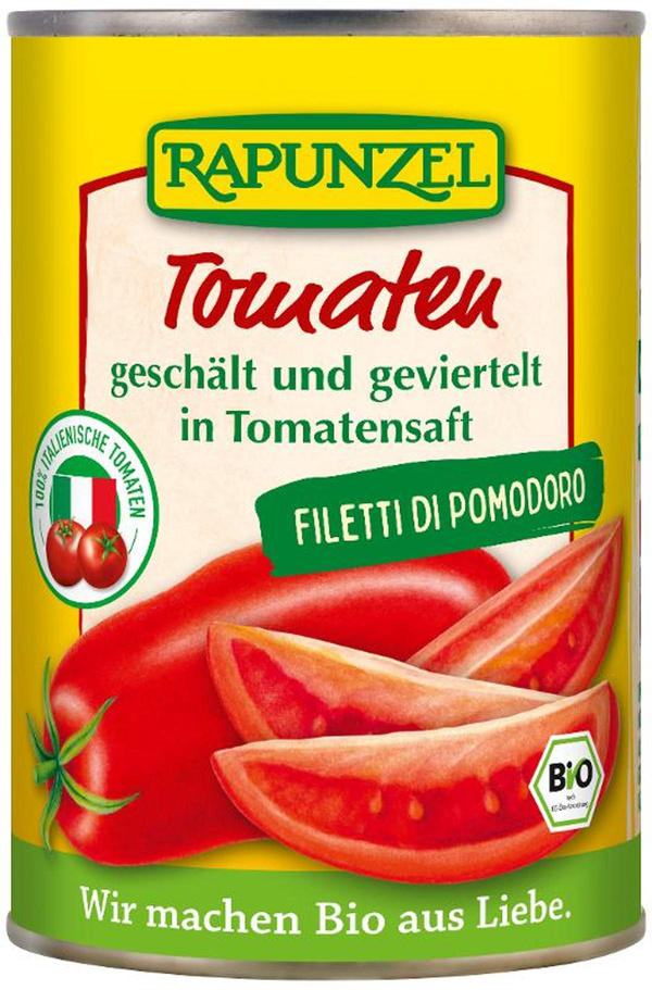 Produktfoto zu Tomaten geschält und geviertelt 400g