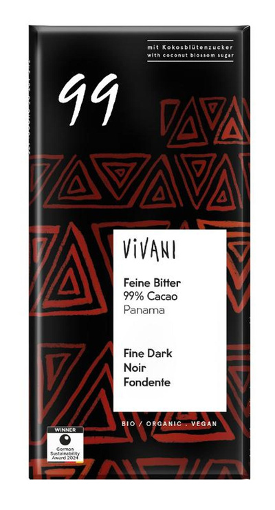 Produktfoto zu Feine Bitter Schokolade mit 99% Cacao 80g