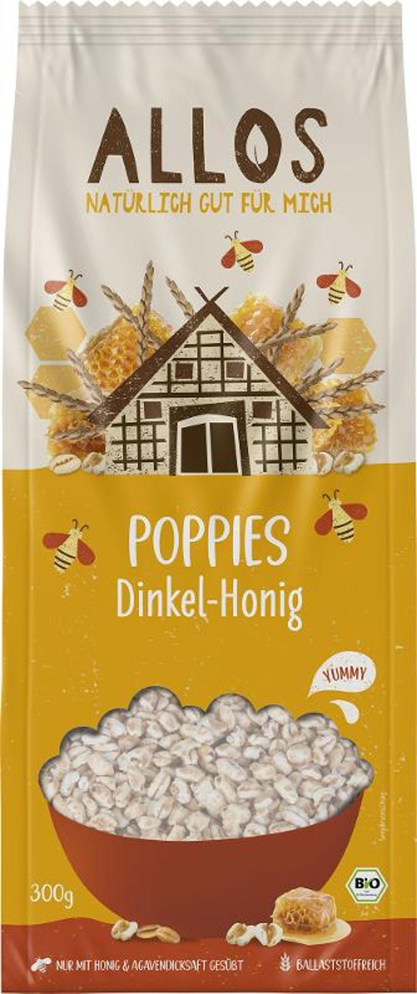 Produktfoto zu Dinkel Poppies Honig 300g, MHD 05.12.25