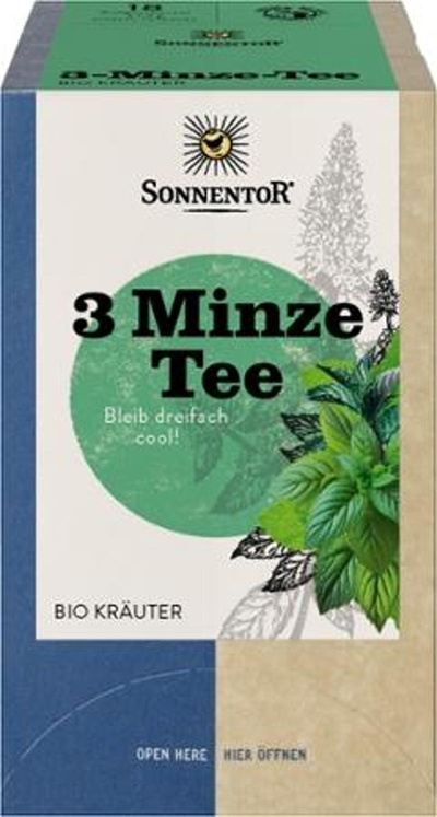 Produktfoto zu 3 Minze Tee 18 Beutel