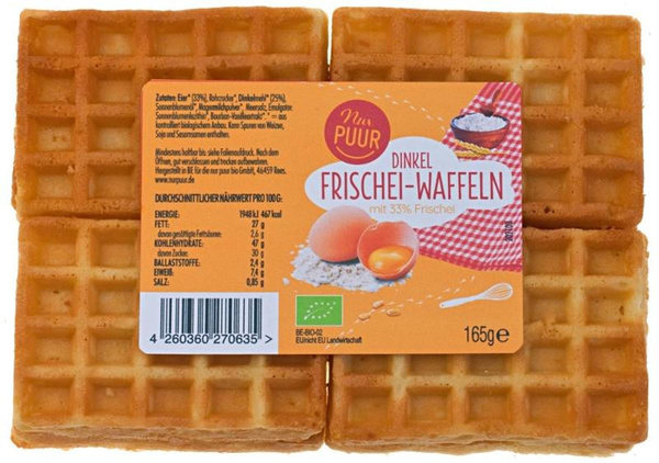 Produktfoto zu Dinkel Frischei-Waffeln 165g, MHD 1.3.26
